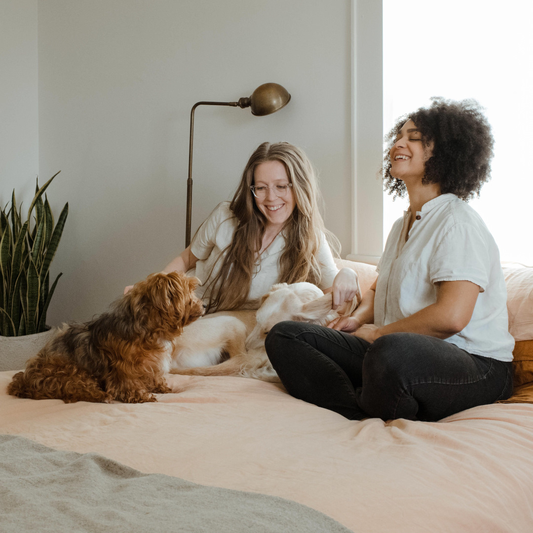 people with a dog
